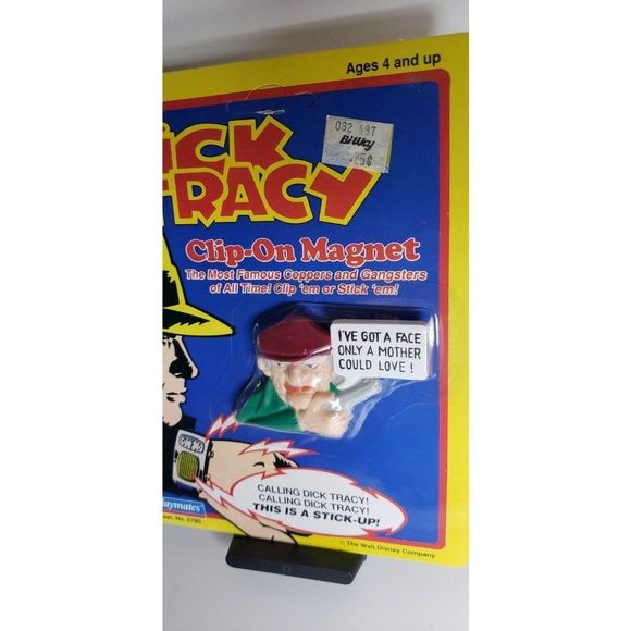Vintage 1990 Dick Tracy STEVE THE TRAMP Disney Clip On Magnet On Card New - Picture 3 of 5
